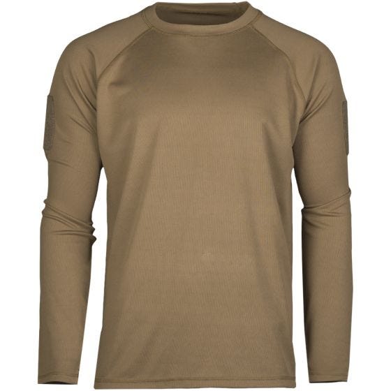 Camiseta táctica de manga larga Mil-Tec de secado rápido en Dark Coyote
