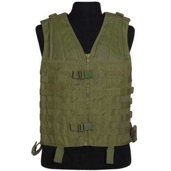 Chaleco Mil-Tec con sistema MOLLE en verde oliva