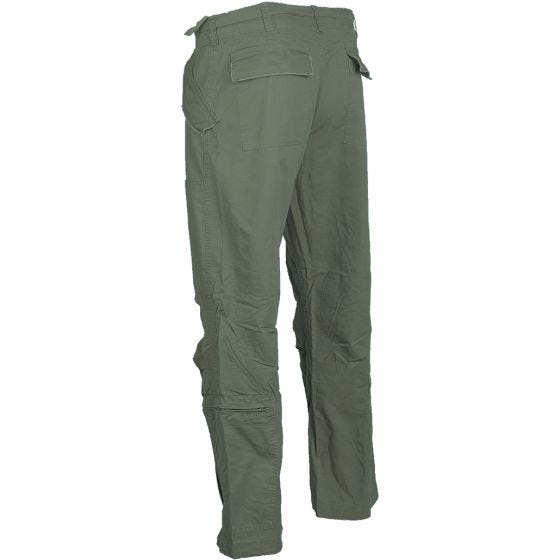 Pantalones prelavados de piloto Mil-Tec de popelín de algodón en verde oliva