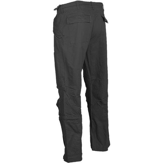 Pantalones prelavados de piloto Mil-Tec de popelín de algodón en negro