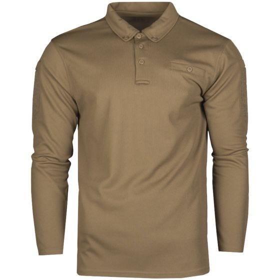Polo táctico de manga larga Mil-Tec de secado rápido en Dark Coyote