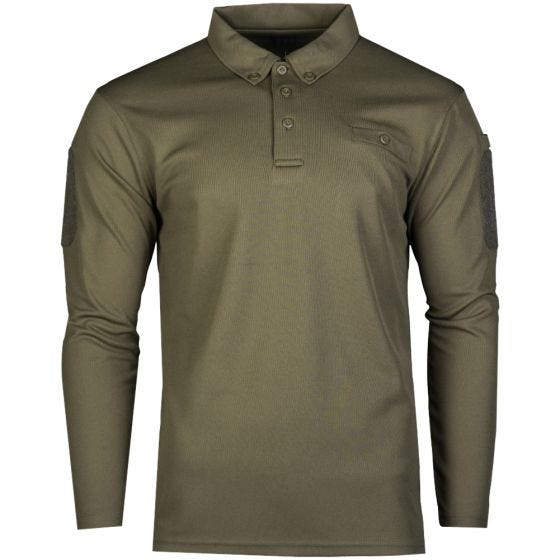 Polo táctico de manga larga Mil-Tec de secado rápido en verde oliva