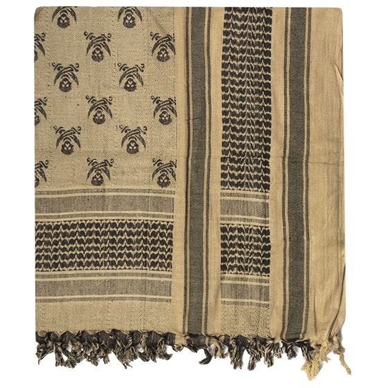 Pañuelo Shemagh Mil-Tec Skull en Coyote / negro
