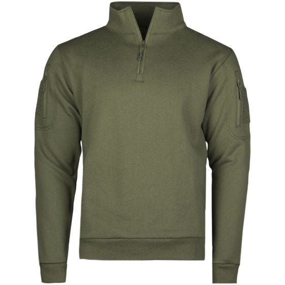 Sudadera táctica con cremallera Mil-Tec en Ranger Green