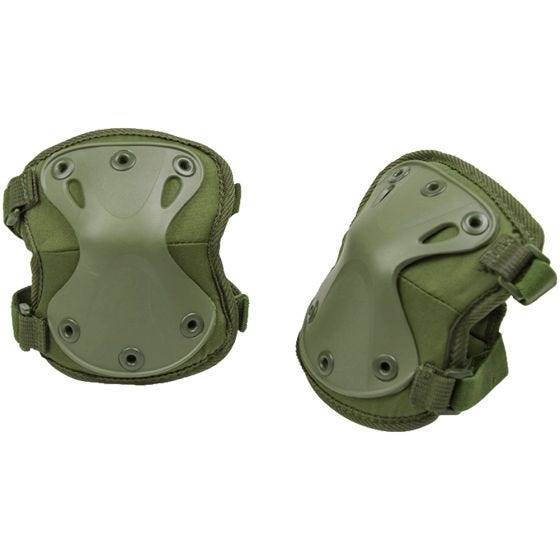 Protectores de codo Mil-Tec en verde oliva