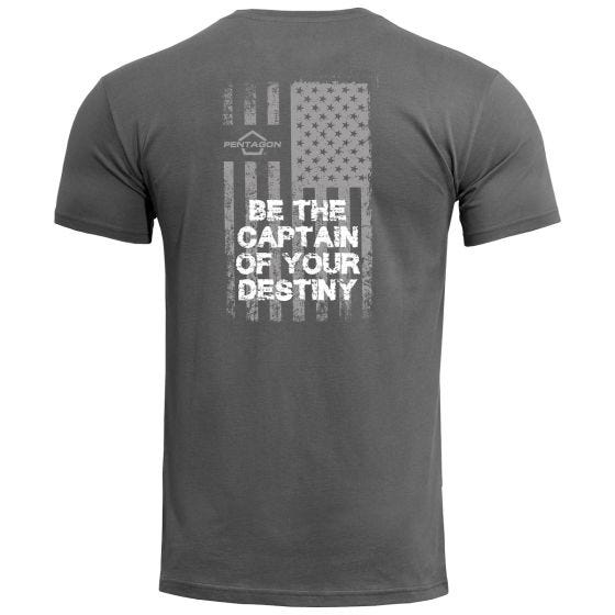 Camiseta Pentagon Ageron American Flag - Wolf Grey