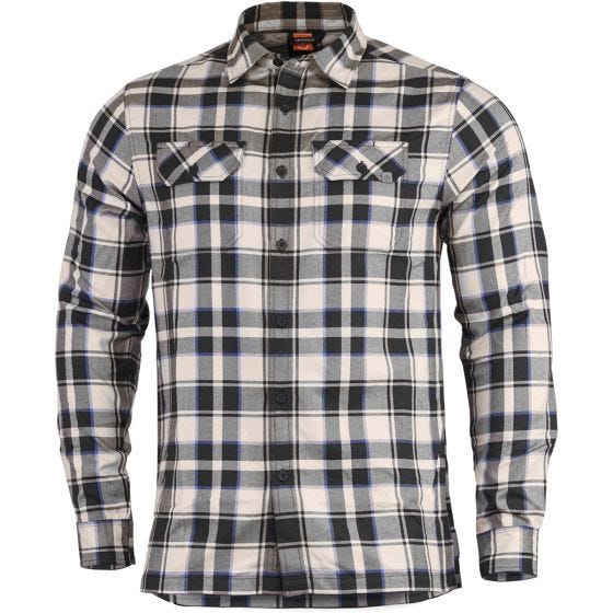 Camisa de manga larga Pentagon Drifter de franela en Off White Checks