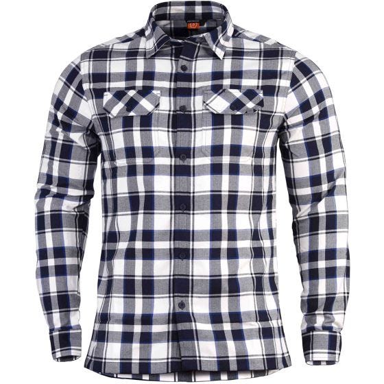 Camisa de manga larga Pentagon Drifter de franela en White Checks