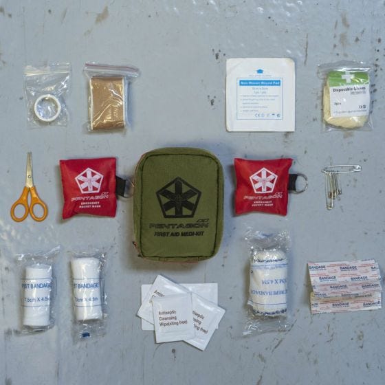 Set de primeros auxilios Pentagon Hippokrates en Olive Green