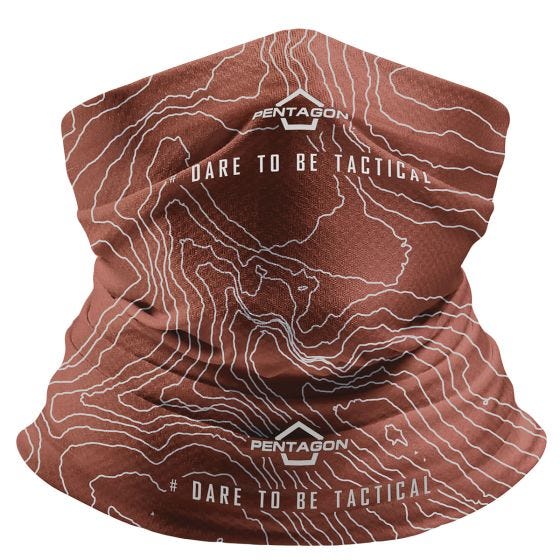Braga de cuello Pentagon Skiron Topographic Map - Maroon Red