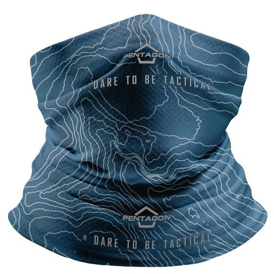Braga de cuello Pentagon Skiron Topographic Map - RAF Blue