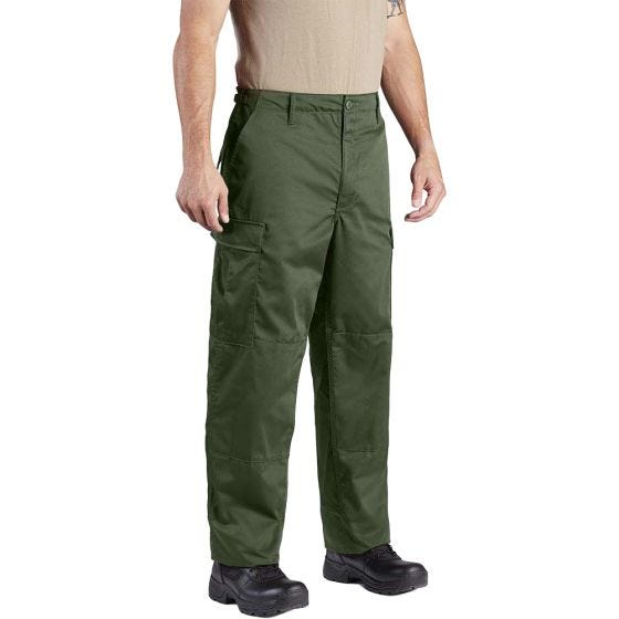 Pantalones de sarga de polialgodón Propper BDU con bragueta abotonada en verde oliva
