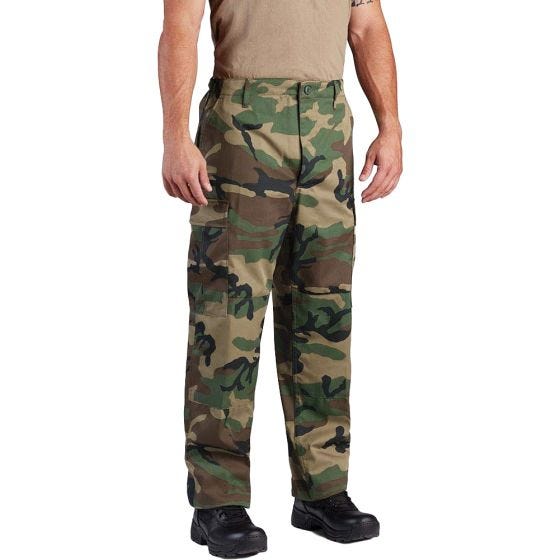 Pantalones de sarga de polialgodón Propper BDU con bragueta abotonada en Woodland
