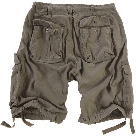 Pantalones cortos Surplus Airborne Vintage lavados a la piedra en verde oliva
