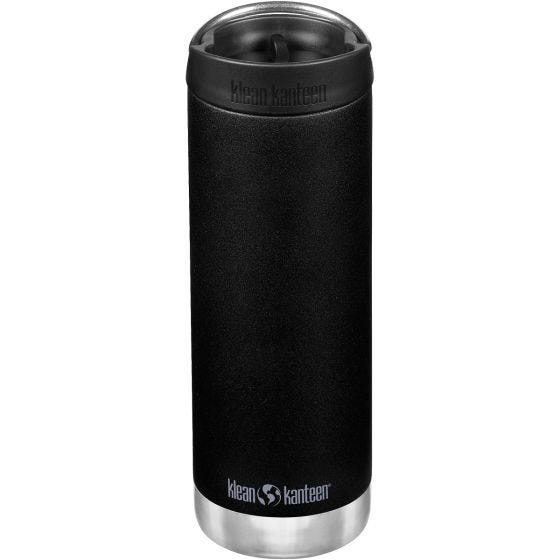Botella térmica Klean Kanteen TKWide con tapa para beber de 473 ml - Negro