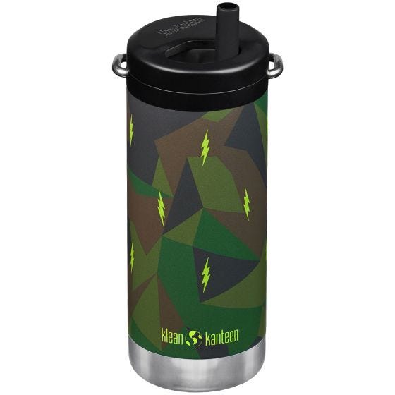 Botella con aislamiento Klean Kanteen TKWide 355ml Twist Cap w/Straw - Electric Camo