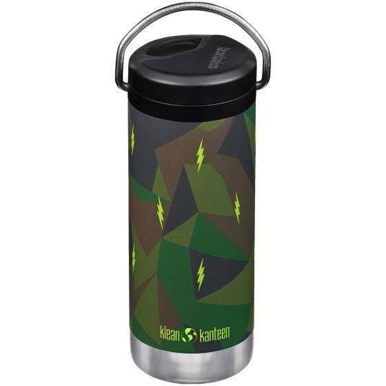 Botella con aislamiento Klean Kanteen TKWide 355ml Twist Cap w/Straw - Electric Camo