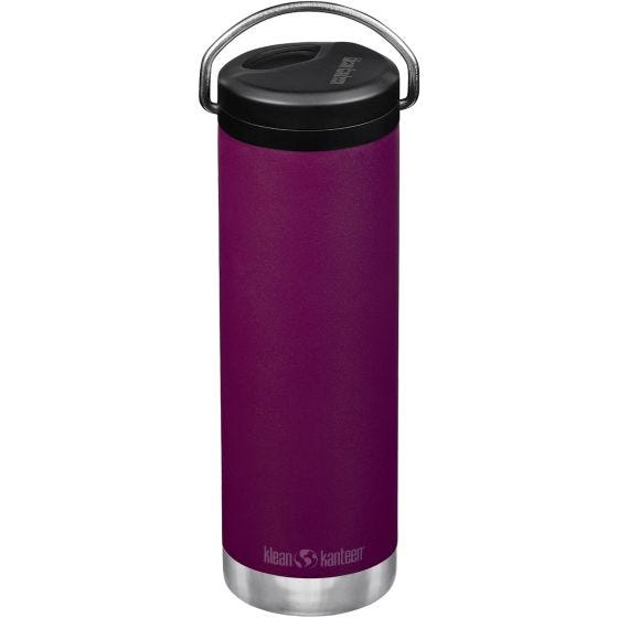 Botella térmica Klean Kanteen TKWide con tapa para beber de 592 ml Twist Cap w/Straw - Purple Potion