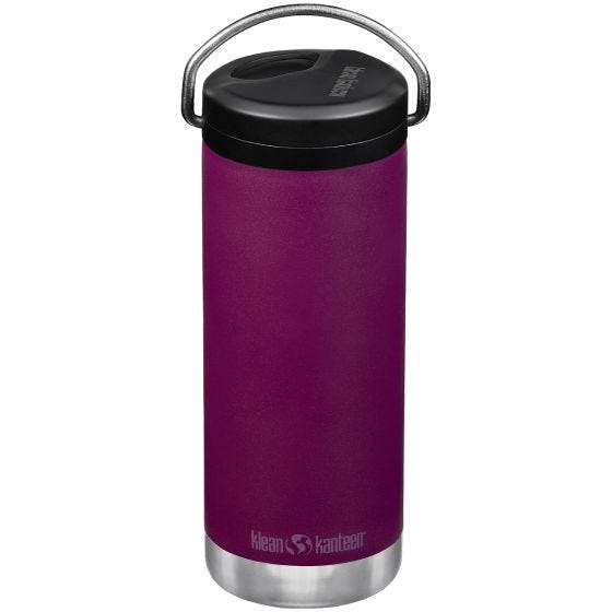 Botella térmica Klean Kanteen TKWide con tapa para beber de 473 ml Twist Cap w/Straw - Purple Potion
