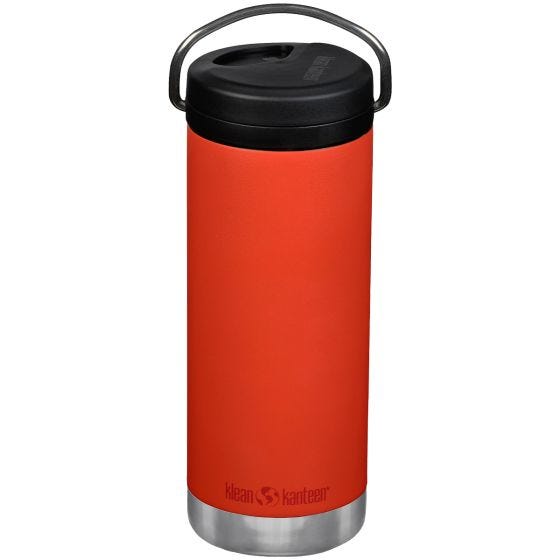 Botella térmica Klean Kanteen TKWide con tapa para beber de 473 ml Twist Cap w/Straw - Tiger Lilly
