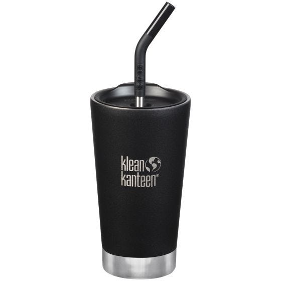 Vaso con pajita Klean Kanteen aislante por vacío de 473 ml en Shale Black
