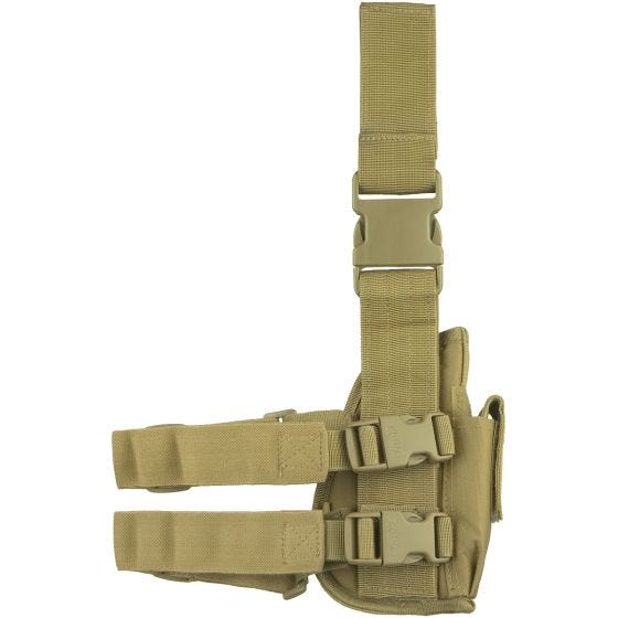 Funda táctica de pistola para pierna Viper para zurdos en Coyote
