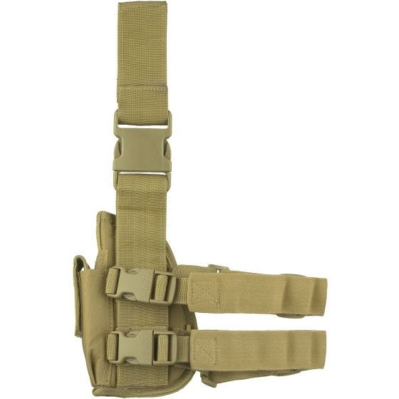 Funda táctica de pistola para pierna Viper para diestros en Coyote