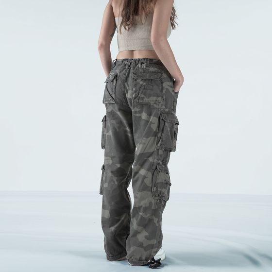 Pantalones Surplus Airborne Vintage Para mujer - Black Camo
