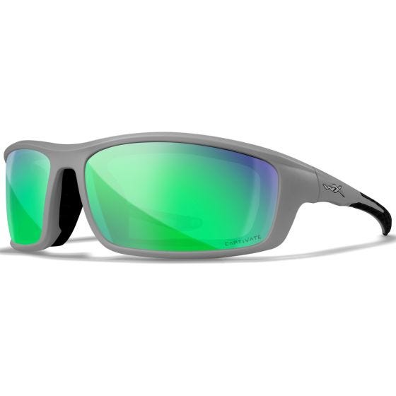 Gafas Wiley X WX Grid - Captivate Polarized Green Mirror Lenses / Matte Cool Grey Frame