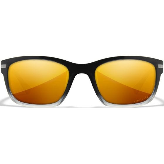 Gafas Wiley X WX Helix - Captivate Polarized Bronze Mirror Lenses / Gloss Black Fade to Clear Crystal