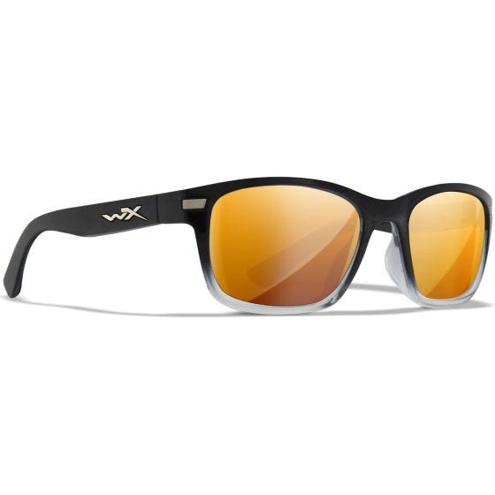 Gafas Wiley X WX Helix - Captivate Polarized Bronze Mirror Lenses / Gloss Black Fade to Clear Crystal