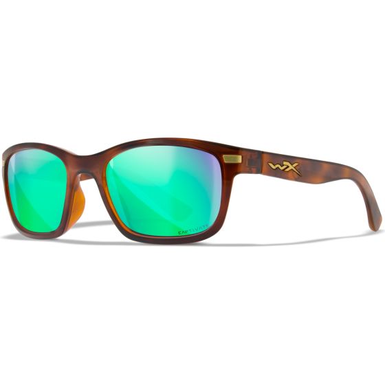 Gafas Wiley X WX Helix - Captivate Polarized Green Mirror Lenses / Gloss Demi Brown Frame
