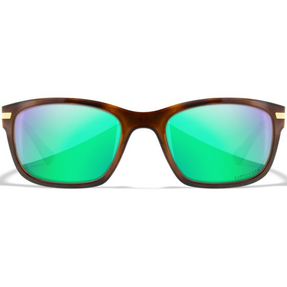 Gafas Wiley X WX Helix - Captivate Polarized Green Mirror Lenses / Gloss Demi Brown Frame