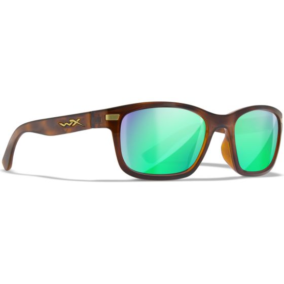 Gafas Wiley X WX Helix - Captivate Polarized Green Mirror Lenses / Gloss Demi Brown Frame