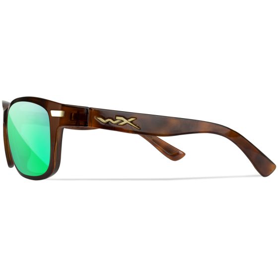 Gafas Wiley X WX Helix - Captivate Polarized Green Mirror Lenses / Gloss Demi Brown Frame