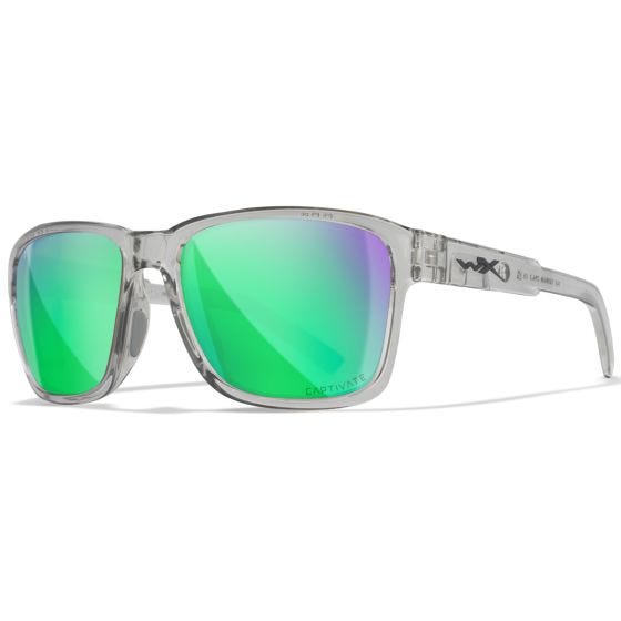 Gafas Wiley X WX Trek - Captivate Polarized Green Mirror Lenses / Gloss Crystal Light Grey Frame