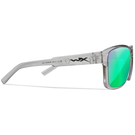 Gafas Wiley X WX Trek - Captivate Polarized Green Mirror Lenses / Gloss Crystal Light Grey Frame