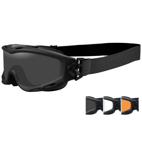 Gafas de protección Wiley X Spear con lentes ahumadas + transparentes + naranja claro y montura en negro mate