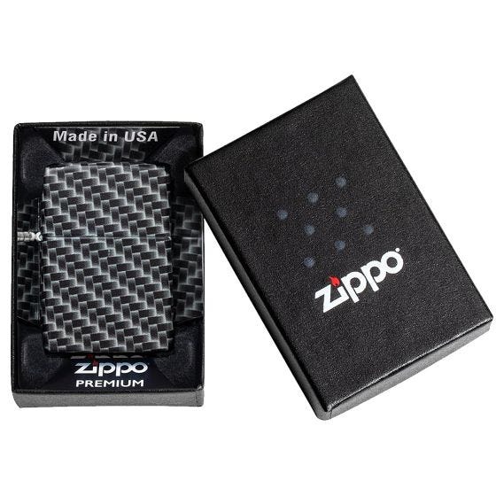 Mechero Zippo Carbon Fibre Design - White Matte