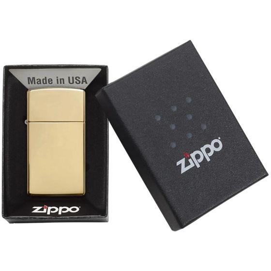 Mechero fino de latón muy pulido Zippo