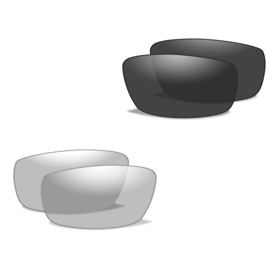 Gafas Wiley X WX Valor con lentes ahumadas grises + transparentes y montura en negro mate