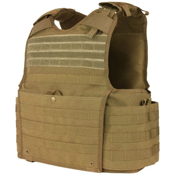 Chaleco portaplacas de liberación rápida Condor Enforcer en Coyote Brown
