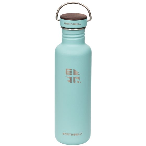 Botella de una capa Earthwell Woodie de 800 ml en Walnut / Aqua Blue