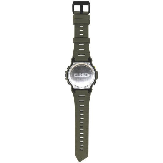 Reloj digital con brújula First Tactical Canyon en OD Green
