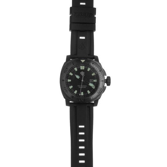 Reloj de pulsera sumergible First Tactical Fathom con caja de acero inoxidable en Titanium