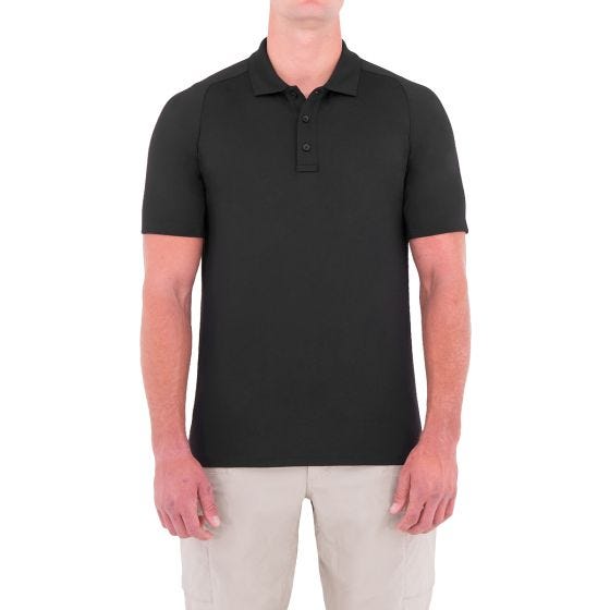 Polo de manga corta de alto rendimiento para hombre First Tactical Defender en negro