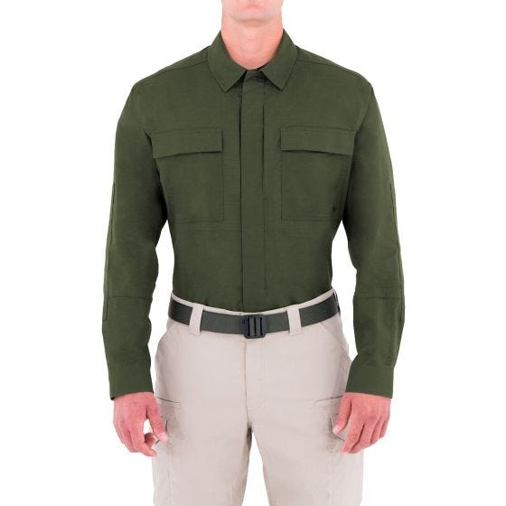 Camiseta de manga larga para hombre BDU First Tactical Tactix en OD Green