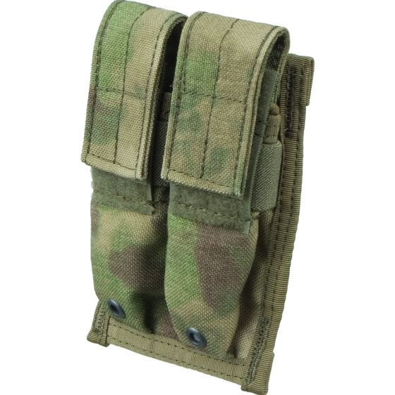 Portacargador doble de cartuchos de 9 mm Flyye con sistema MOLLE en A-TACS FG