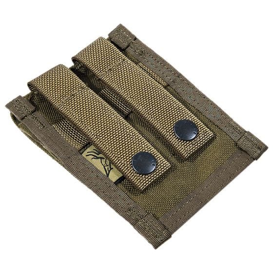 Portacargador doble de cartuchos de 9 mm Flyye con sistema MOLLE en Coyote Brown