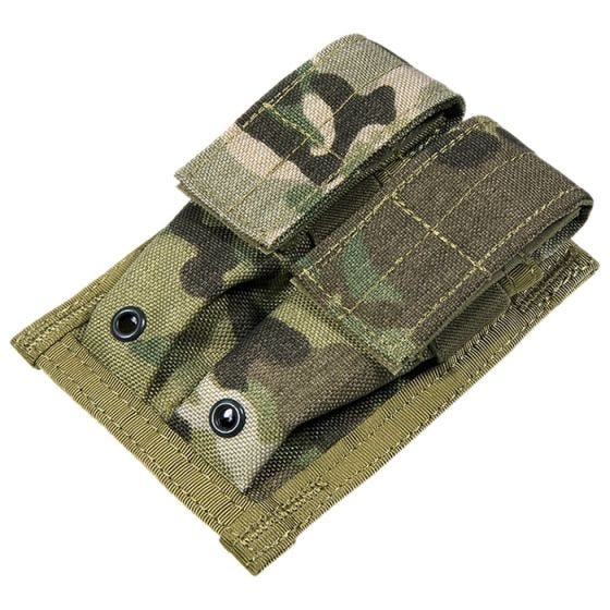 Portacargador doble de cartuchos de 9 mm Flyye con sistema MOLLE en MultiCam